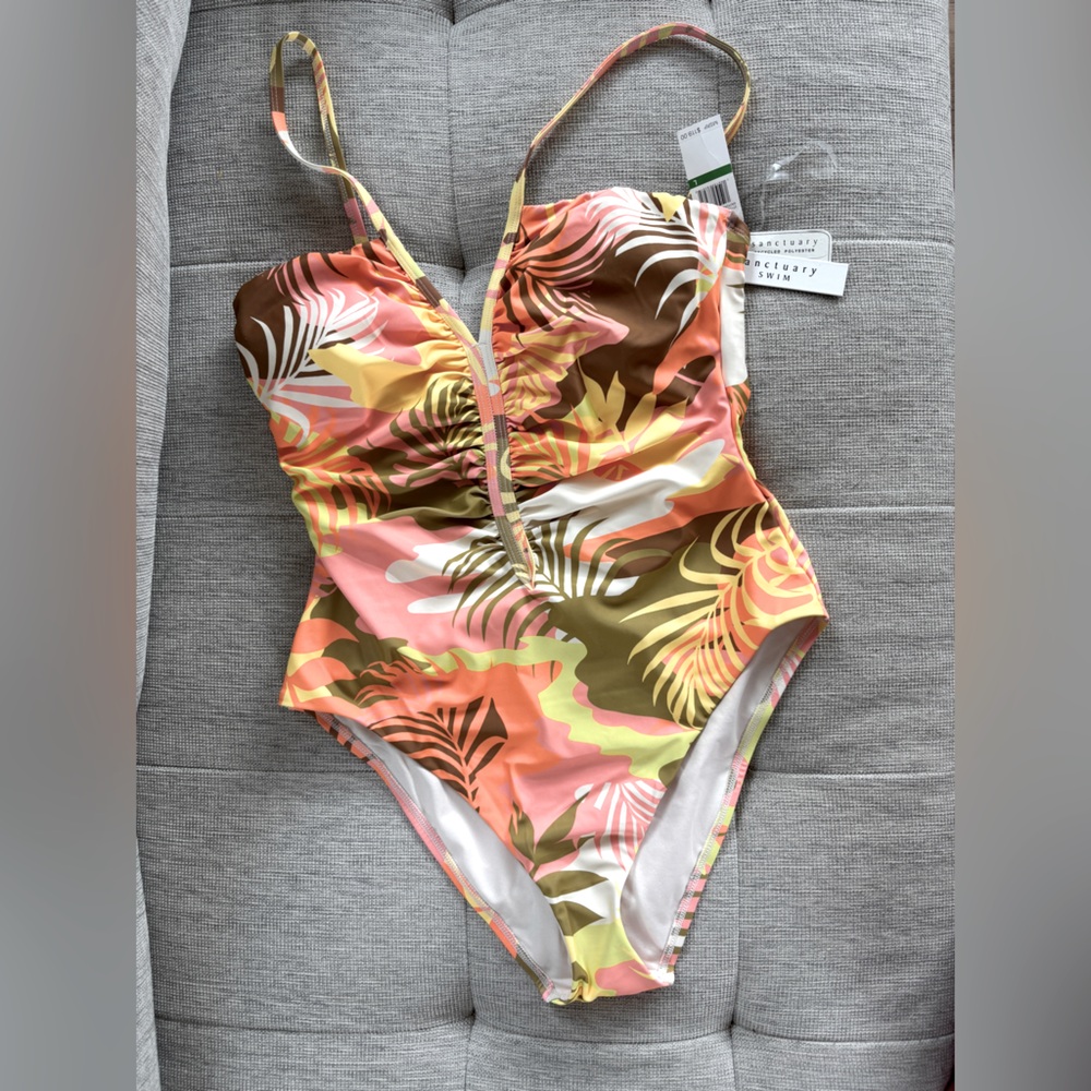 Sanctuary (Anthropologie) One Piece Modern Tropical Surf Swimsuit, Bathing Suit